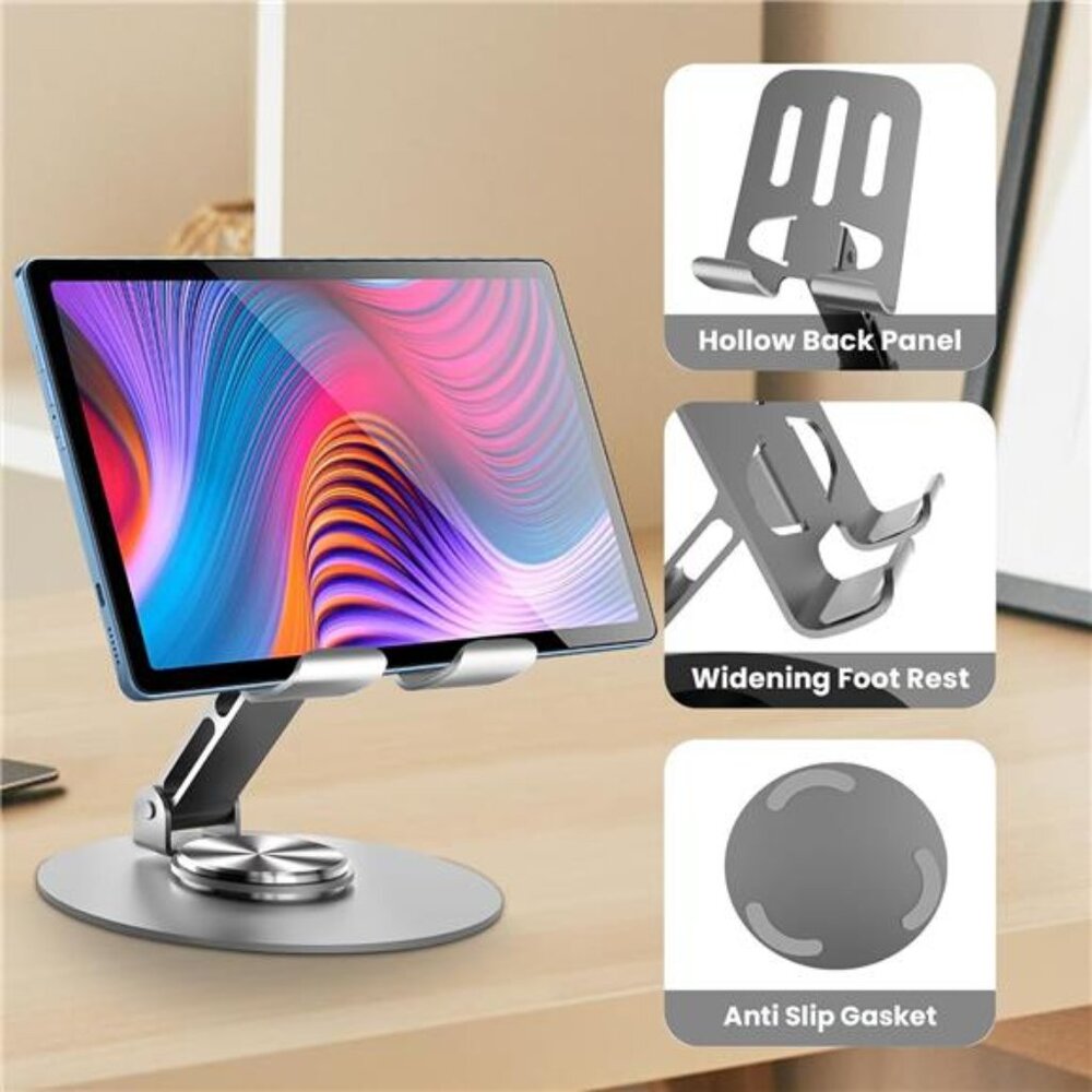 Cell Phone Stand, Multi-Angel Adjustable 360° Rotation Non-Slip Metal 2PCS - Picture 5 of 7
